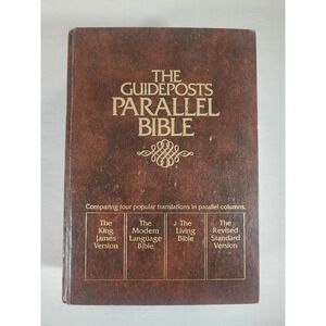 Guideposts Parallel Bible 1973 KJV MLB Living RSV Brown Hardcover 4 Translations